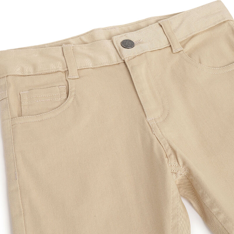 Boys Medium Natural Solid Long Trousers image number 2